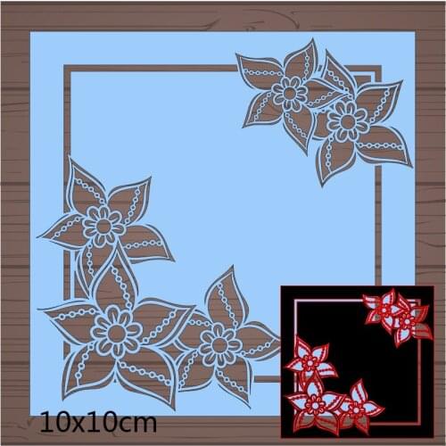 10*10cm Flower frame Metal Cutting Dies and Stamps Stencil for DIY Scrapbooking Photo Album Embossing Paper Card