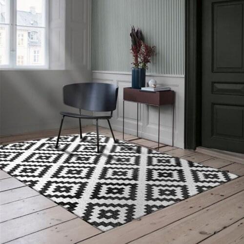 Modern Style Floor Mat Living Room Bedroom Carpet Geometric Pattern Printed Mat Double-Sided Tatami Mat Non-Slip Rug Carpet