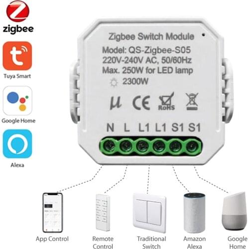 Tuya ZigBee Intelligent Dimmer Switch Module Switch Modification Module Intelligent APP/Voice Control for Alexa Google Home