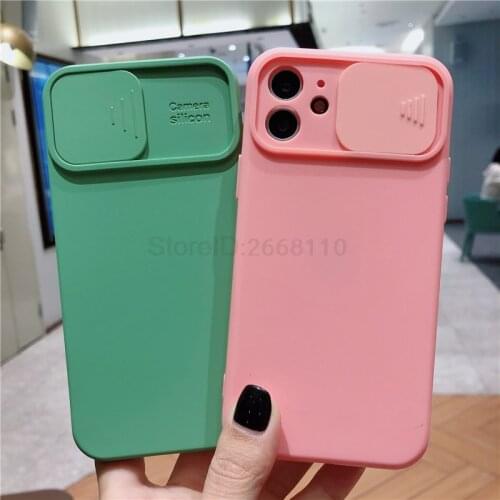 Camera Lens Protection Silicone Case For iPhone 11 12 Pro Max 8 7 6 6s Plus Xr Xs Max X Xs 12 SE 2020 Lens push Pull Coque Cover