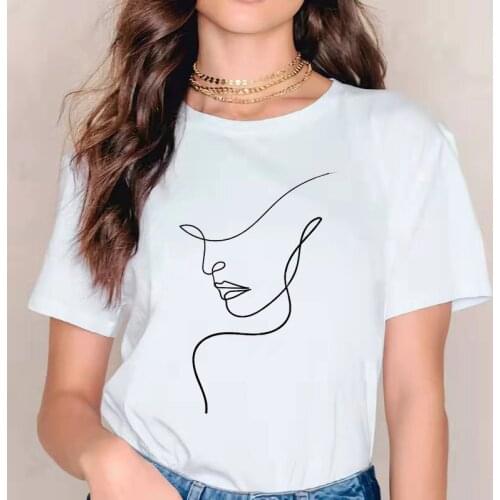 Woman with Hat Tshirt Line Artist Minimal Art Streetwear Women Top One Line Art Clothes Aesthetic Clothing Sexy Art