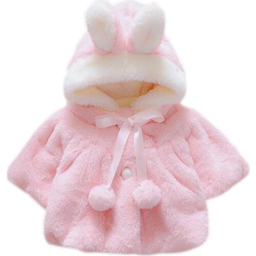 Winter Baby Girls Clothes Faux Fur Fleece Wool & Blends Coat Pageant Warm Jacket Xmas Snowsuit Baby Hooded Outerwear