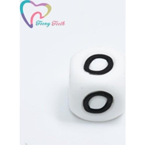 10 PCS Letter O,26 Alphabet Letter Silicone Beads,Alphabet 12 * 12 MM Silicone Letter Beads For Making Silicone Name Pacifier