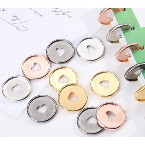 100PCS 35mm heart-shaped notebook plastic disc binding tray plastic DIY 360 degree disc buckle office supplies binding