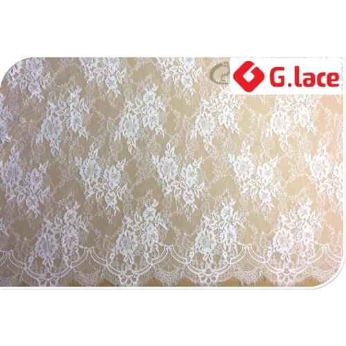GLACE 3M/lot Wide1.5M Eyelash Lace Fabric clothing decoration quality fashion fabric wedding dress accessories XT025