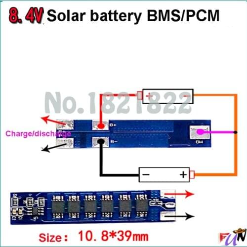 2S 12A 7.4V solar BMS PCM li-ion battery protection board FOR 18650 14500 32600 li-ion solar power