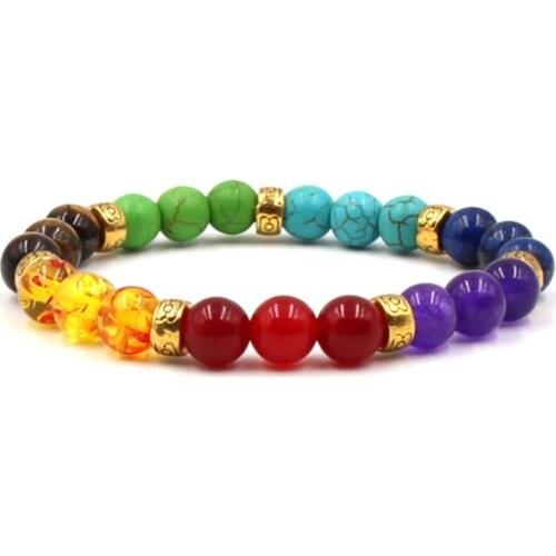 8mm jfg2 mulitcolor rainbow elastic Lava Natural Stone Beads agate Onyx Bracelet Buddha turquoise lapis lazuli Jewelry Fashion
