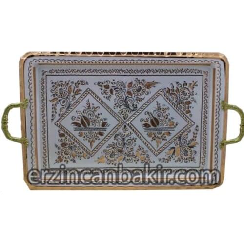 Authentic tea coffee tray handmade copper tray china korean style Motif traditional gift decorative wall flat home decor TPS-108