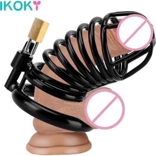 Hollow Metal Chastity Cage Strapon Penis Ring Cock Sex Tools For Couples Men Toys Male Erotic Machine Adults Games Bondage Shop