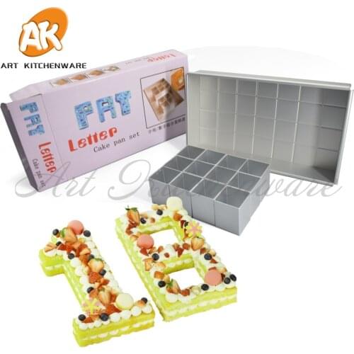 Big Alphanumeric Bakeware Tool for Wedding Cake & Cube Molds for Creative Fondant Tool Mousse Cake Decorations Baking Tools