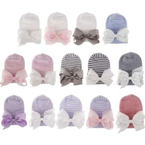Baby Hat Double Thickened Bow Cap Baby Cotton Hospital Hat for Newborn 0-3 month new