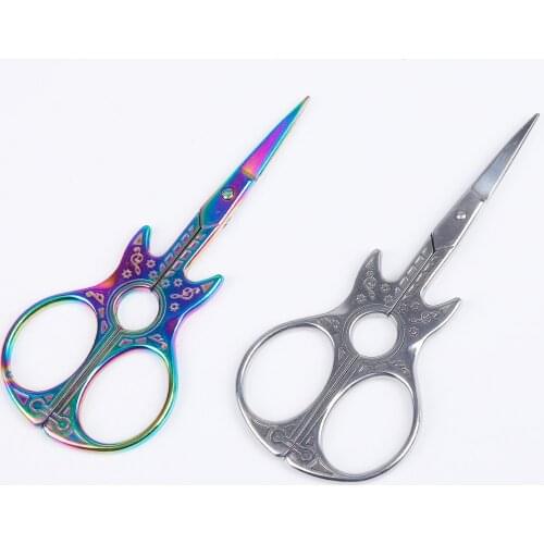 Hot Guitar Cross Embroidery Vintage Fine Stitch Retro Fabric Cut Trim Shear Sewing Fabric Cutter Tailor Scissor Handicraft DIY