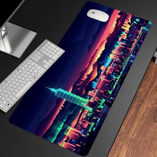 Anime Cute City Gaming Mouse Pad HD Print Computer Gamer Lock Edge Mousepad XXL Keyboard PC Desk Pad Non-slip Rubber Pad