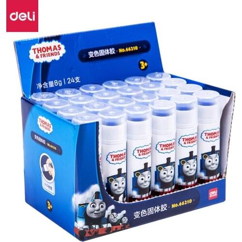 Deli Thomas 24pcs/Box 8g 15g Color High Viscosity Solid Glue Stick School Supplies Blue 66210
