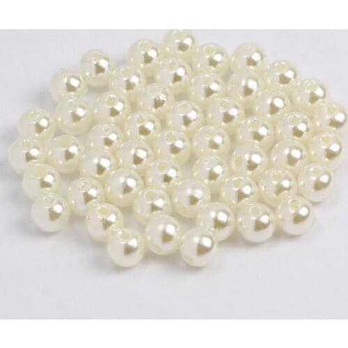 Round Beige ABS Acrylic Imitation Pearl 3-30mm Loose Spacer Beads For Jewelry Making Handmade Diy Necklace Bracelet Accessories