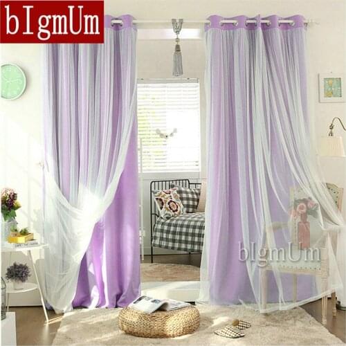 Grommet Top Lace Curtains Solid Blackout Drapes Elegant Fairy Curtains with Rings Ready Made Window Treatment Custom-made