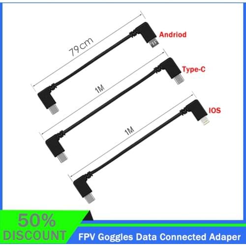 HOT FPV Goggles Data Connected Adaper Cable Wire IOS/Android/Type-C for FPV Goggles V2 RC Racing Drone DIY Accessories Parts