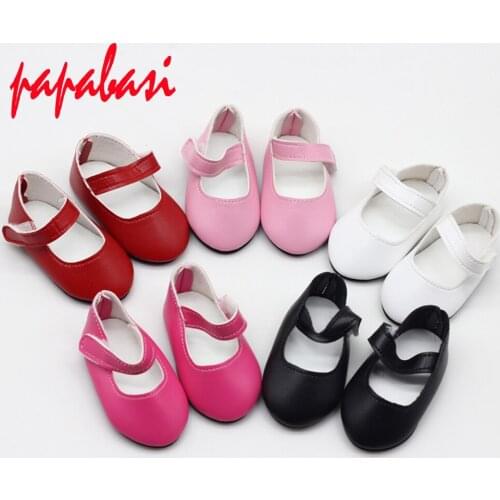 Cute 18 Inch Girl Doll PU Leather Shoes For 43cm Baby Doll Mini Shoes For Christmas Gift Free Shipping