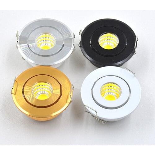 COB Mini 5W Led Spotligh AC85-265V Dimmable LED Downlight Satin Nickel Miniature Jewelry Display Ceiling Recessed Cabinet Lamp