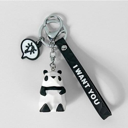 Fashion Cute Wooden Keychain Keyring Couple Pendant kawaii Cartoon Animal Girl Toy Dinosaur Panda Creative Bag Keychain"