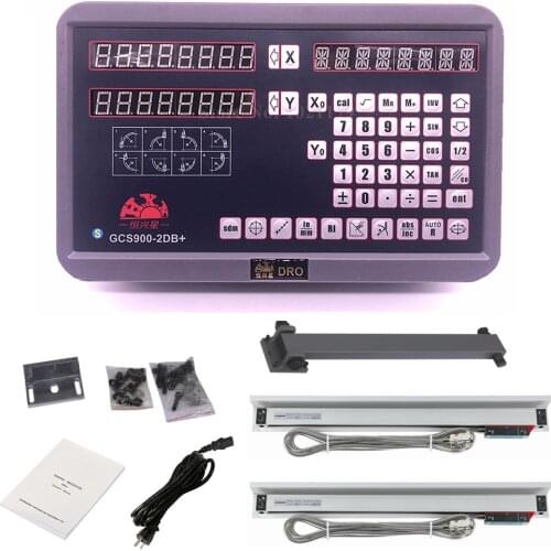 New GCS900-2DB+ DRO Kit 2 Axis Milling Lathe Digital Readout Display With High Precision Optical Linear Digital Encoder Scales