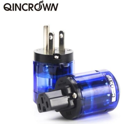 Oyaide C-037 P-037 US Power Plug Rhodium Plated IEC Audio Connector Female-Male MATIHUR audio hifi