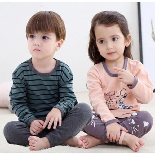 Baby Boys Girls Pajamas Sets Children Cartoon Underwear Kids Nightgowns Pymamas Shirt Pant Sleepwear Set 2PCS Clothing Suit Set