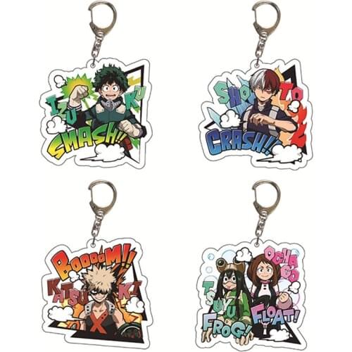 Boku No Hero Academia Cosplay Keychain Todoroki Shouto Transparent Acrylic Key Chain My Hero Academia Anime Jewelry Bag Pendant