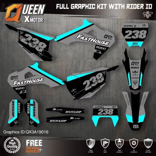 Queen X MOTOR Custom Team Graphics Decals Stickers Kit For Husqvarna Decal 2019-N TC FC TX FX FS 2020-N TE FE 125-450CC 16
