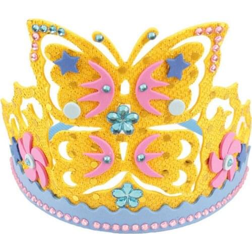 Children Flowers Stars EVA Foam Paper Sequins Crown DIY Art Craft Toy Party Hat