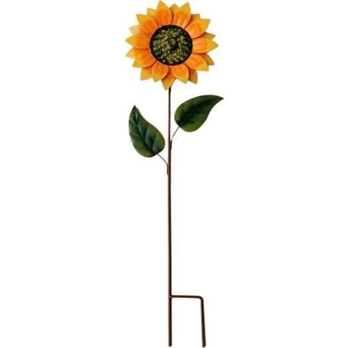 Garden Sunflower Windmill Stake Lawn Pinwheels Bright Color Art Decoration for Lawn / Yard
