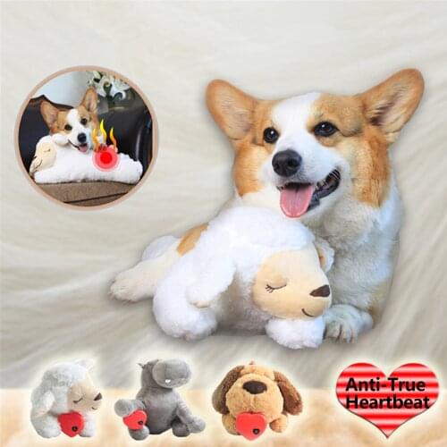 Puppy Heartbeat Soothing Hug Toy Dog Heating Plush Doll Pet Comfortable Behavioral Training Play Aid Tool Anxiety Relief Sleep