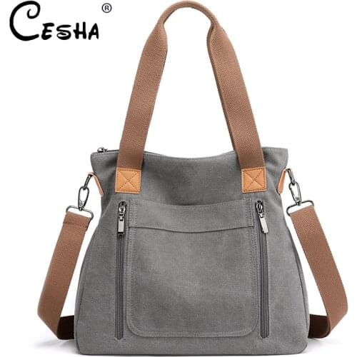 High Quality Canvas Womens Vintage Top Handle Bag Large Capacity Female Shopping Shoulder Bag Fashion Casual Tote Traveller Bag