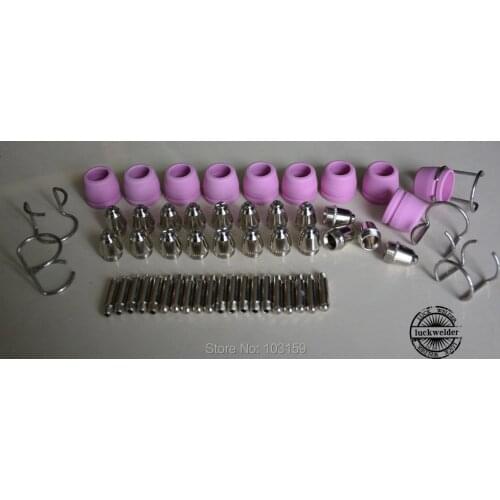 WSD-60 WSD-60P AG-60 Tip Nozzle Electrode Shield Cup Fit 60A Air Plasma Cutter Cutting Torch 55PCS