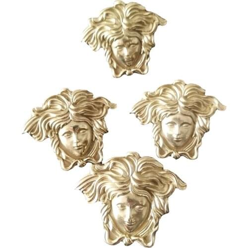 1pc Pure Copper Portrait Drawer Cabinet Door Wardrobe Locker Handle Diy Single Hole Furniture Knobs Handles Accessories