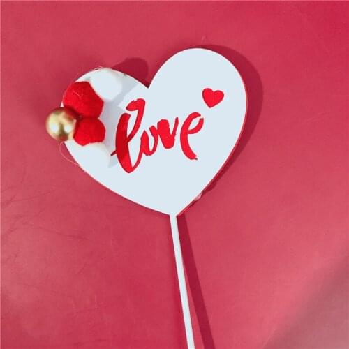 1PC Heart Ball Love Baby Shower Party Cupcake Topper Kids Gifts Favors Cake Decoration Cake Topper Happy Birthday Cake Toppers