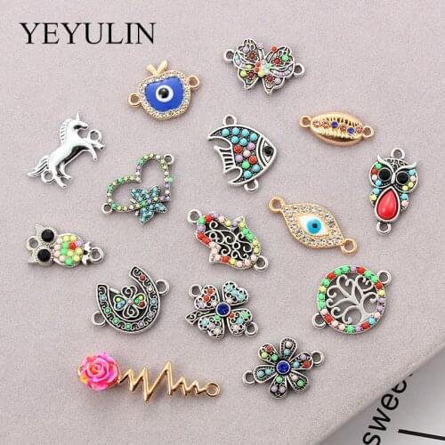 10pcs/lot Antique Silver Color Earrings Charms Connection For DIY Jewelry Making Animal Connector Charms Findings Accessories