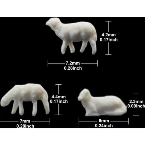 100pcs 1:150 Unpainted Model Sheep White Farm Animals Sheep N Scale AN15003B Landscape Layout