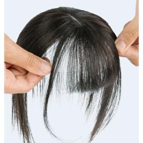 13*15cm Silk Base Hair Toppers 100% Human hair Toupee With Bangs Straight Remy Hair Piece Clip In Hair Extensions 10-16inch