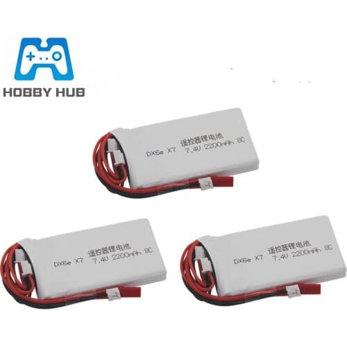 2s 7.4V 2200mAh 8C Lipo Battery For Radiolink RC3S RC4GS RC6GS DX6e DX6 For Taranis Q X7 Transmitter spare part 1pcs to 10pcs