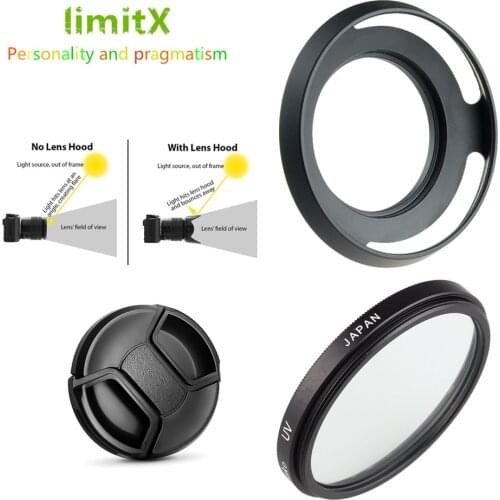 43mm UV Filter + Lens Hood + Cap for Fujifilm XF 23mm F2 R WR Lens X-T30 X-T20 X-T10 X-T3 X-T2 X-T1 X-E3 X-E2 X-E1 XA20 XA7 XA5