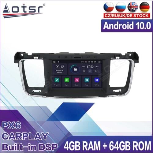 For PEUGEOT 508 2011-2017 Car Multimedia Radio Player Stereo Screen Android 10.0 DSP 7 inch IPS screen Audio GPS Navi head unit