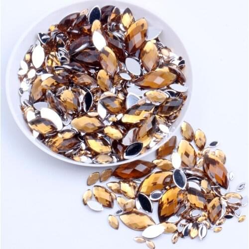 7x15mm 2000pcs Craft Art DIY Gems Marquise Earth Facets Normal colors Acrylic Rhinestone Strass Nail Art Decorations