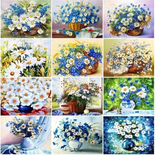Diamond Painting Daisy Cross Stitch 5D Diy Flower Mosaic Embroidery Full Drill Rhinestone Home Decoration Accessories Gifts