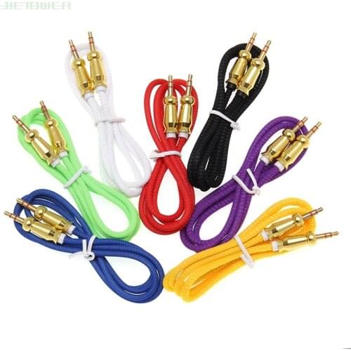 Audio Cable Jack 3.5 mm Male to Male Cloth Audio Aux Cable For iPhone Car Headphone Speaker Wire Line Aux Cord 300pcs/lot