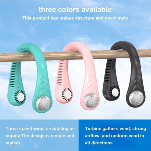 NEW Neck Fan Bladeless USB Rechargeable Mute Sports Fans 360 Degree Neckband Fan 78 Surround Air Outlets 4000Mah Rechargeable