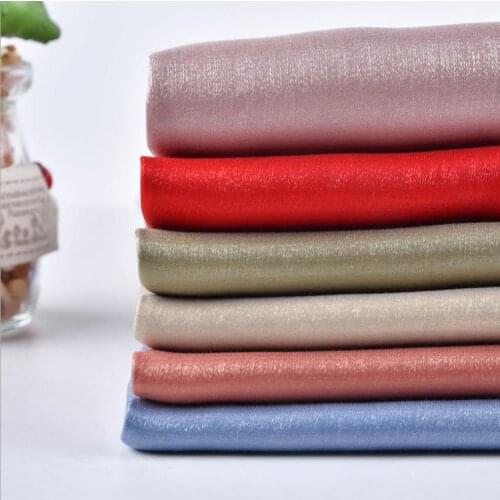 CF608 The New Summer Fashion Women Formal Dress Fabrics Solid Color Metallic Cotton Tencel Silk Fabric Coloured Glaze Silk Satin