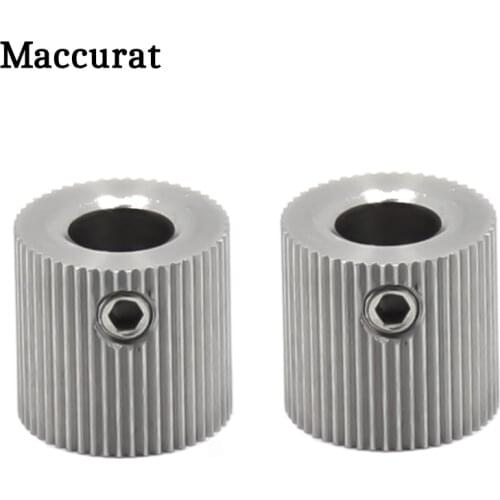 3d Printer Parts MK7 MK8 Extruder Driver Feed Gear Wheel 38 Tooth 50 Tooth Pulley Bore 5mm Stainless Steel OD 10.5MM 12mm