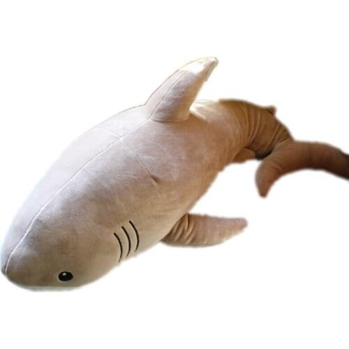 Dorimytrader New Lovely Simulation Animal Shark Plush Toy Soft Fluffy Cotton Sharks Doll Pillow for Kids Lover Gift 47inch 120cm