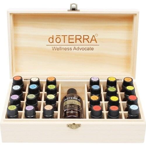 24+1 Slots Wooden Essential Oil Storage Box Storage Display Box Organizer Bottles Holder Aromatherapy Storage Case Container